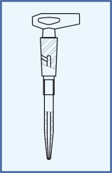 stopcock key - lateral, grounded, with tip - without accessories
