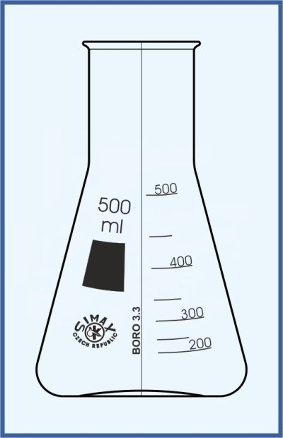 Flask Erlenmeyer, wide neck