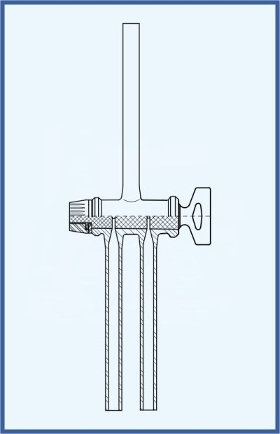 Stopcocks, valve and keys - 2 - way stopcock - complete with glass key