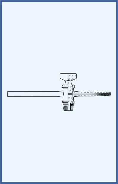 Hahn, Ventile und Küken - Bürettenhahn komplett mit Glas-Küken, mit Spitze, Klasse AS