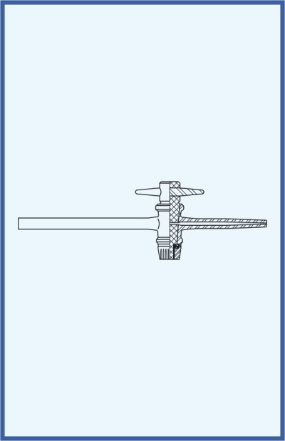 Stopcocks, valve and keys - burette stopcock complete with PTFE key, with tip, class AS