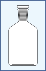 narrow mouth, ground-in flat stopper - clear narrow mouth, ground-in flat stopper - clear