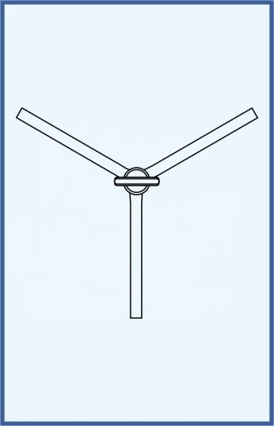 Hahn, Ventile und Küken - Y-Hahn, komplett mit Glas-Küken