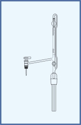 lateral glass key, with intermediate stopcock with glass key, with Schellbach stripe, class B