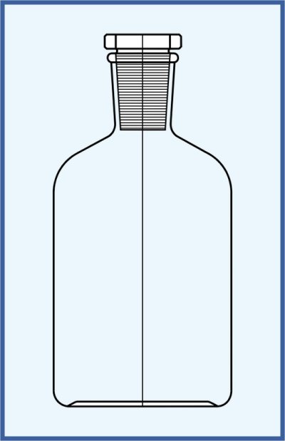 Bottles reagent - narrow mouth - ground-in flat stopper, standard shape - clear