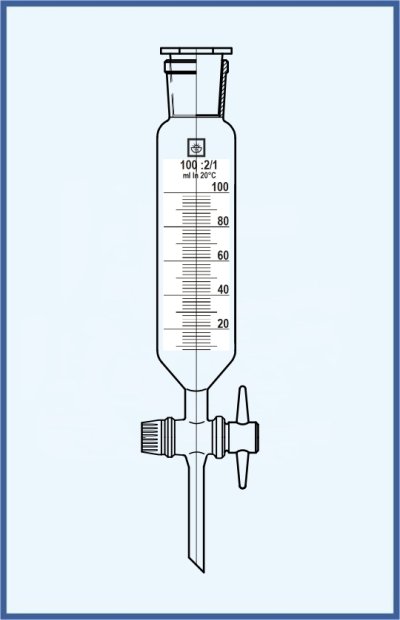 Scheidetrichter zylindrisch - mit NS Stopfen und NS Teflonküken