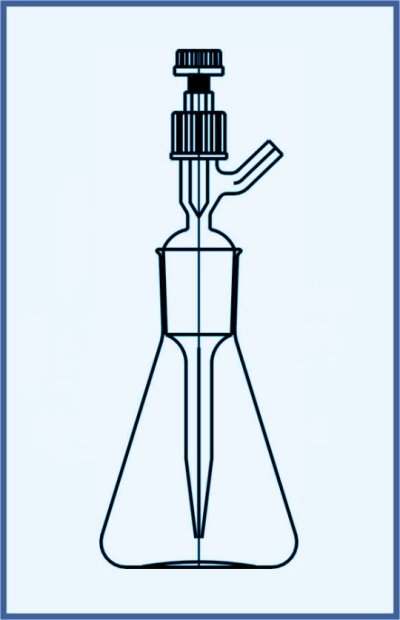 Weighing bottle for corrosive liquids with valve VT 0-2