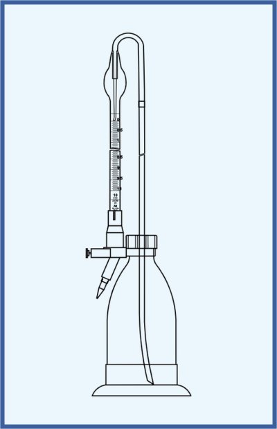 Automatic burettes according to Schilling - with accessories - with Schellbach stripe,  with accessories, bottle 500 ml