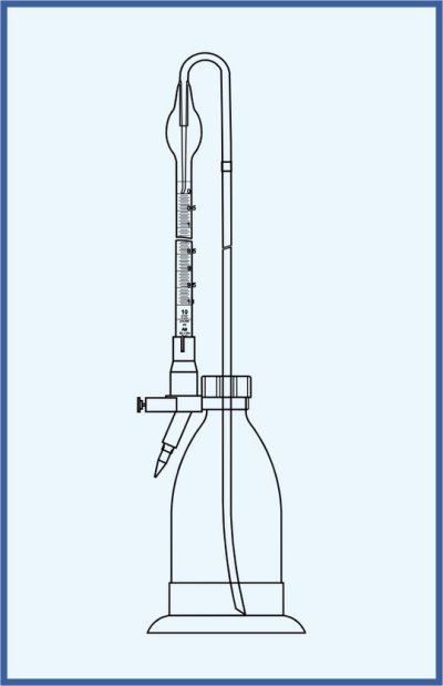 Automatic burettes according to Schilling - with accessories - with Schellbach stripe,  with accessories, bottle 1000 ml