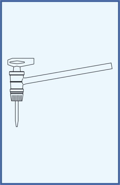 Hahn, Ventile und Küken - Bürettenhahn, seitlich, mit seitlichem Glas-Küken und Spitze