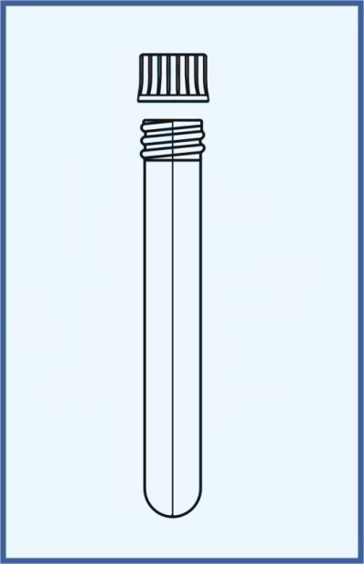 Test tubes - Soda lime glass - Culture tubes with black cap - autoclavable by 121 °C