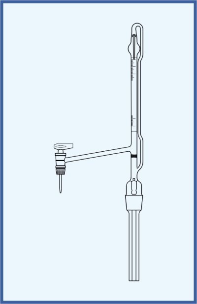 Automatic burettes according to Pellet - lateral key, QUALICOLOR - lateral glass key, with Schellbach stripe, class B