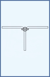 3 - way stopcock acc. to Czako, complete with glass key