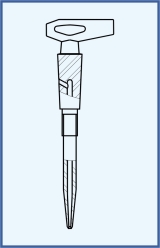 stopcock key - lateral, grounded, with tip - without accessories