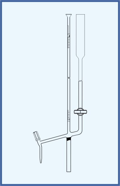 Microburettes according to Bang - lateral valve, with intermediate stopcock with glass key, with Schellbach stripe, class AS