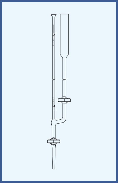 Microburettes according to Bang - with straight stopcock, glass key, with intermediate stopcock with glass key, with Schellbach stripe, class AS