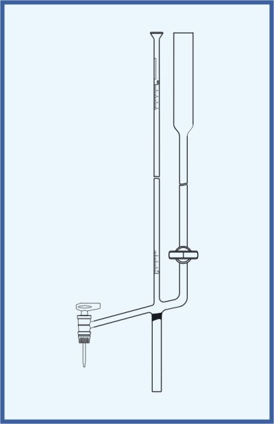 Mikrobürette nach Bang - mit seitlichem Hahn, seitliches Glas-Küken, mit Umlaufhahn mit Glas-Küken, Klasse AS