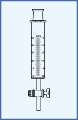Gas syringe with single way stopcock Gas syringe with single way stopcock