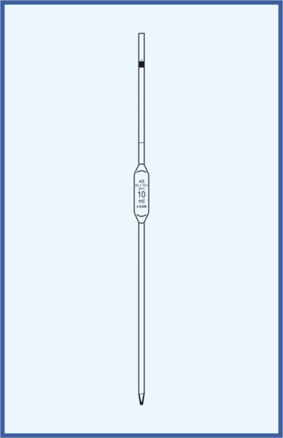 Pipette - Vollpipette, QUALICOLOR, COLOR CODE - mit einer Marke - erweiterte Auführung, Klasse AS