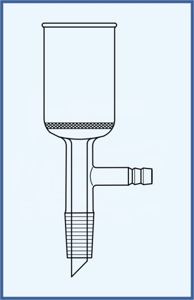 Funnel with filter disc, hose connection and SJ
