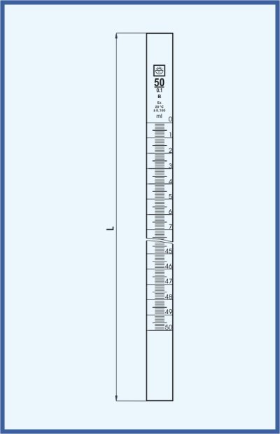 Burette tubes - with printing, class B