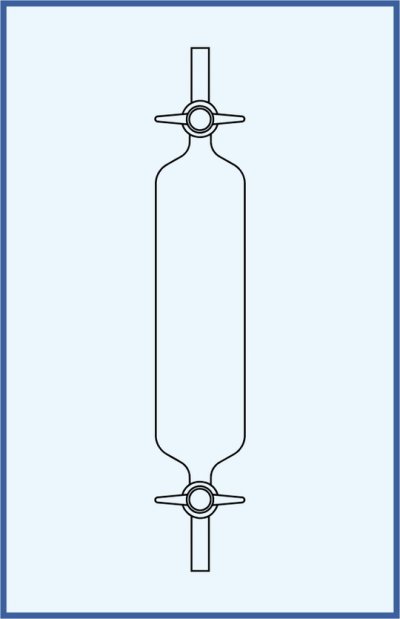 Gassammelröhre - mit geraden Hähnen - PTFE Küken