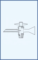 Einweghahn für Scheidetrichter, PTFE Küken, mit breitem Rohr, komplett