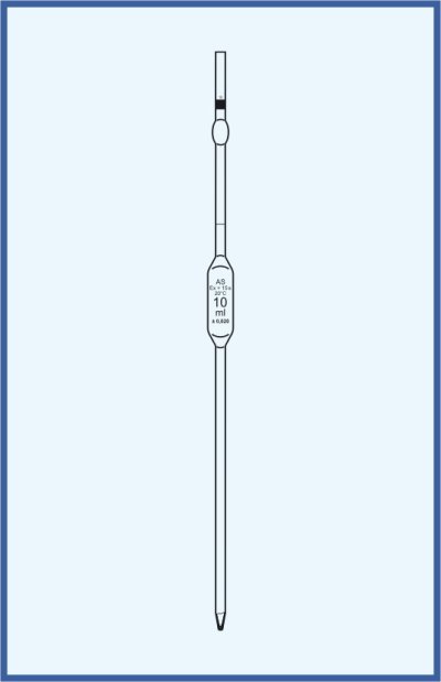 Pipette - Vollpipette, QUALICOLOR, COLOR CODE - mit einer Marke - erweiterte Ausführung mit Sicherheitskugel, Klasse AS