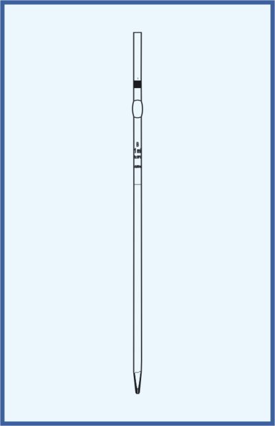 Pipette - Vollpipette, QUALICOLOR, COLOR CODE - mit einer Marke - gerade Ausführung mit Sicherheitskugel, Klasse B