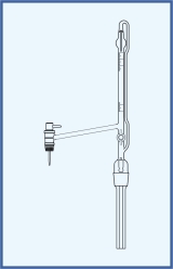 lateral PTFE key, with intermediate stopcock with PTFE key, class AS