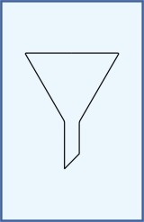 Funnel filling, with short oblique stem Funnel filling, with short oblique stem