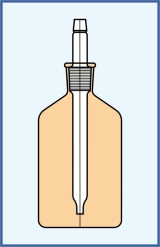 with ground in pipette stopper - amber with ground in pipette stopper - amber