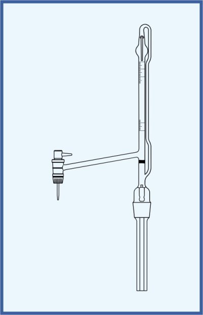 Automatic burettes according to Pellet - lateral key, QUALICOLOR - lateral PTFE key, class AS