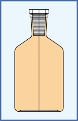 narrow mouth, ground-in flat stopper - amber narrow mouth, ground-in flat stopper - amber