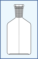 narrow mouth, ground-in flat stopper - clear