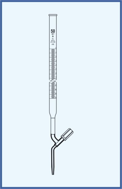 Bürette gerade Ausführung, QUALICOLOR - mit geradem PTFE-Ventil - Klasse B