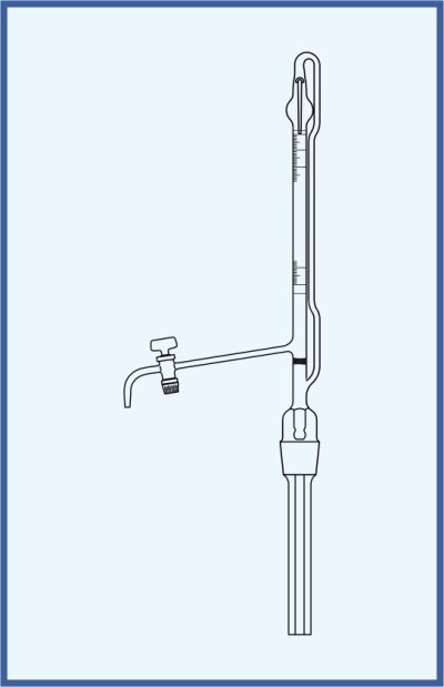 Automatic burettes according to Pellet - with stopcock, QUALICOLOR - glass key, with Schellbach stripe, class AS