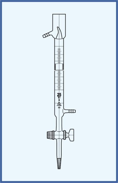 Burette acc. to Daffert, stopcock, glass key, Schellbach stripe