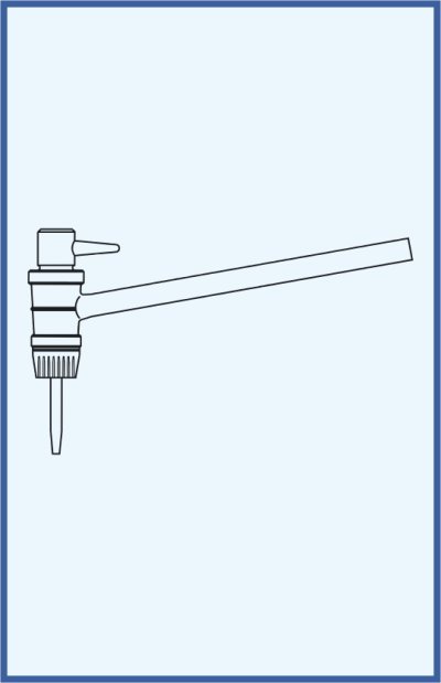 lateral stopcock with lateral PTFE key and tip