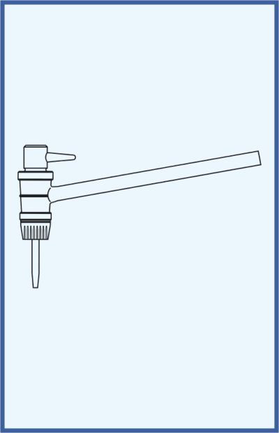 Hahn, Ventile und Küken - Bürettenhahn, seitlich, mit seitlichem PTFE-Küken und Spitze