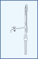 with intermediate stopcock, PTFE key, with Schellbach stripe, class AS