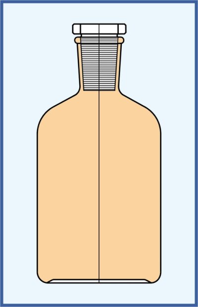 Bottles reagent - narrow mouth - ground-in flat stopper, standard shape - amber
