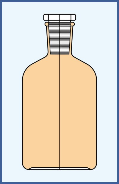 Reagenční  lahev - úzkohrdlá - se zabroušenou zátkou - hnědá