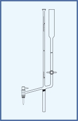 lateral stopcock, lateral PTFE key, with intermediate stopcock with PTFE key, class AS