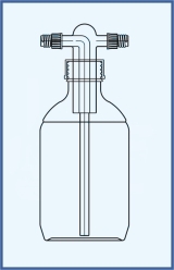 Bottle gas washing, Drechsler-incl. reagent bottle Bottle gas washing, Drechsler-incl. reagent bottle
