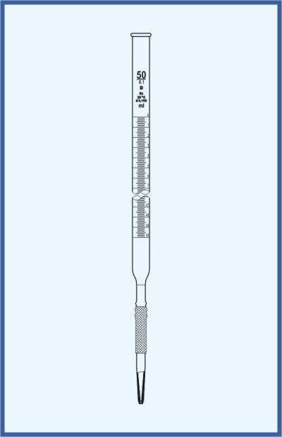 Burettes straight form, QUALICOLOR - with hose connection, class B