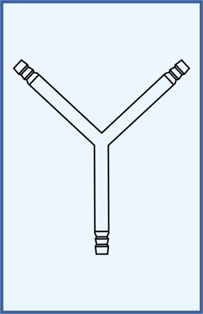 Connecting tube - Y-shape with hose connections