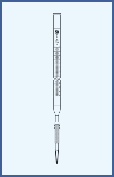 Burettes straight form, QUALICOLOR - with hose connection, with Schellbach stripe, class B