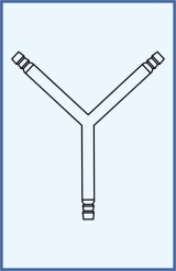 Y-shape with hose connections