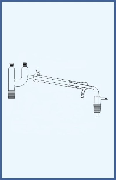 Distilling link acc. to Claisen, vacuum receiver adapter with hose connection